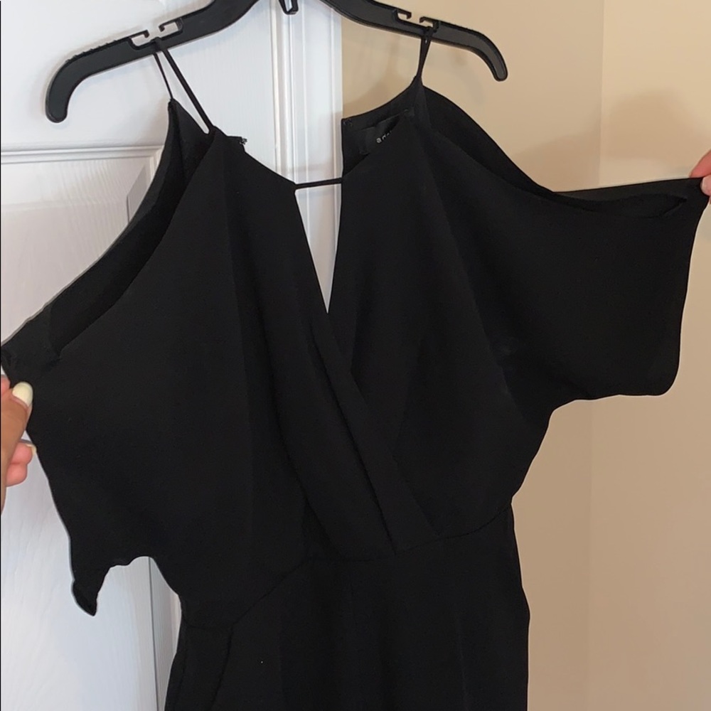 Black cut out sleeved jumpsuit